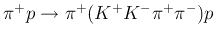 $\pi^+p \rightarrow \pi^+
          (K^+K^-\pi^+\pi^-)p$