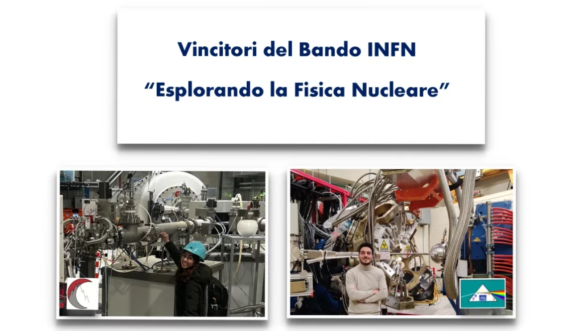 vincitori di due borse di Studio promosse dall’Istituto Nazionale di Fisica Nucleare nell’ambito del bando “Esplorando la Fisica Nucleare”